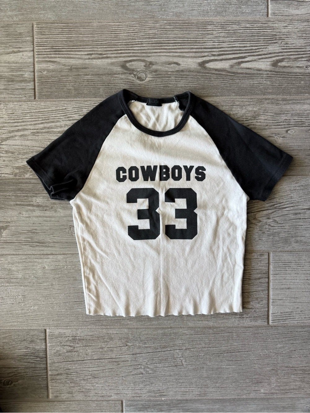 John Galt t-shirt cop top Black & White 'Cowboys 33' -  one size